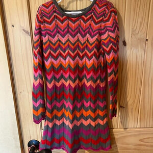 Hanna Andersson‎ pink chevron sweater dress size 120 (6-7)